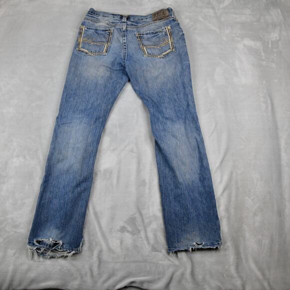Ariat Jeans Mens 34x34 (33x32.5) M5 Slim Gambler Straight Stackable Distressed - Picture 7 of 13